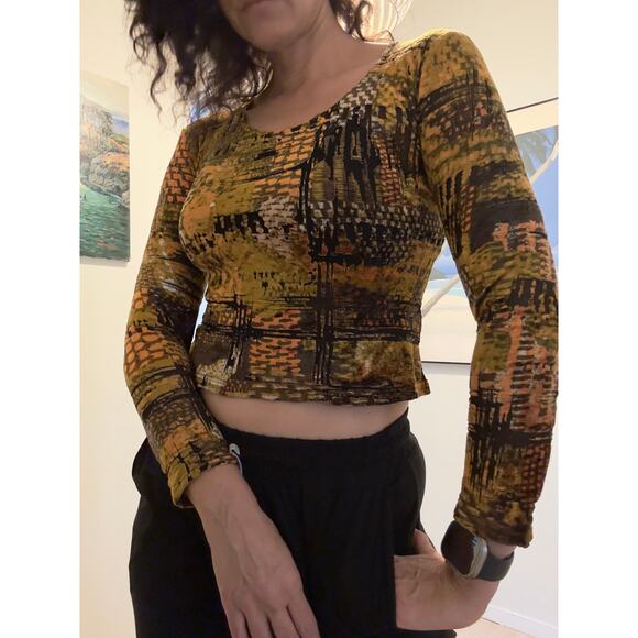 Vintage Christian Lacroix Bazar Velvet Burn Out Crop Top size M - Picture 4 of 12